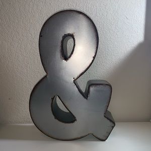Galvanized Metal Letter Wall Decor - & (and)
